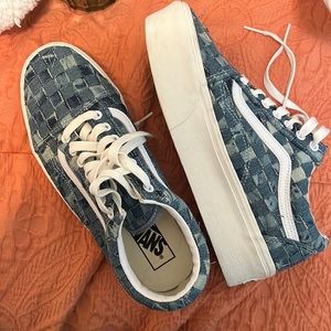 Patchwork Denim Platform Vans